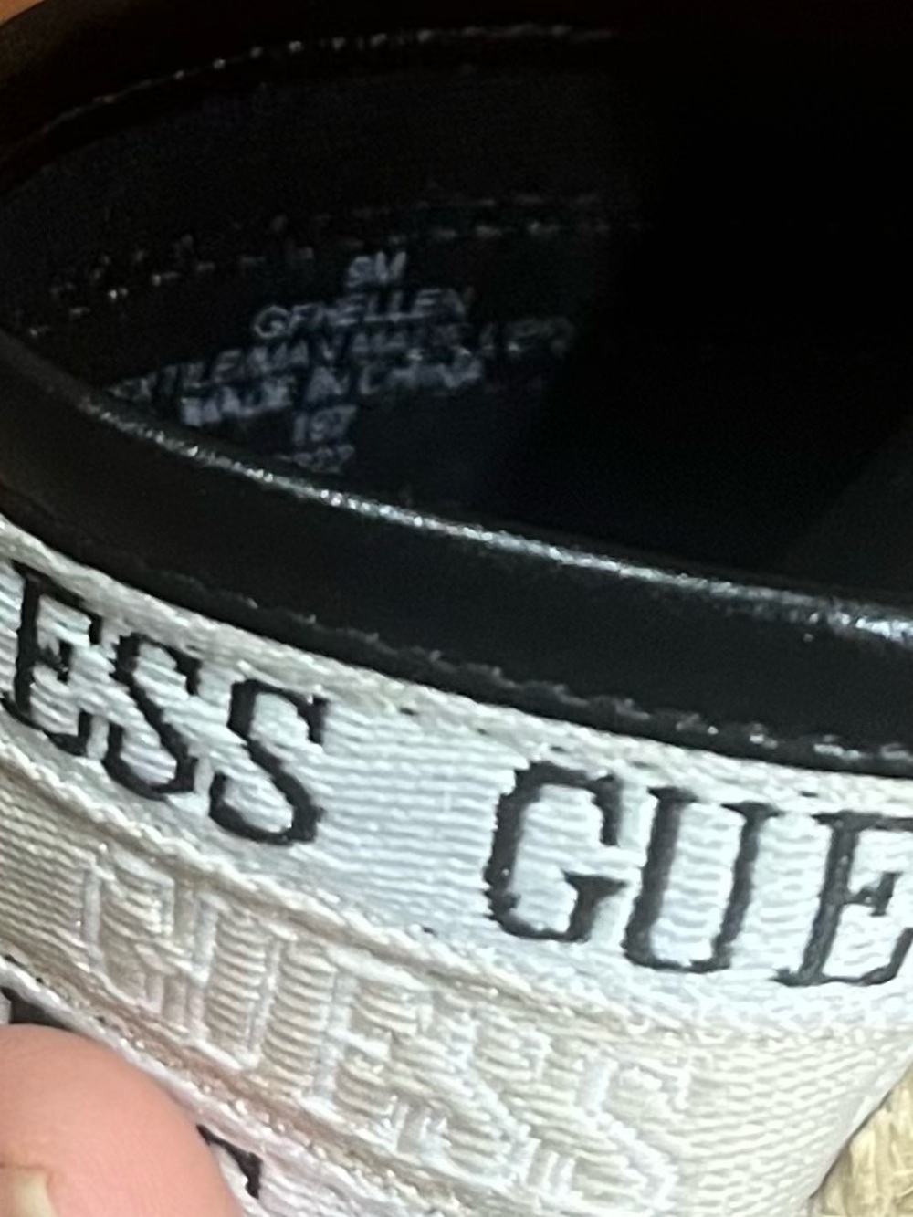 GUESS Black Espadrille Ankle-Strap Wedges with Logo Banding - Picture 2 of 12